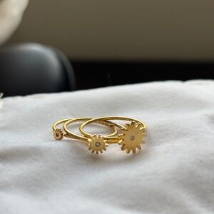 Madewell Gold Sunflower Ring Set